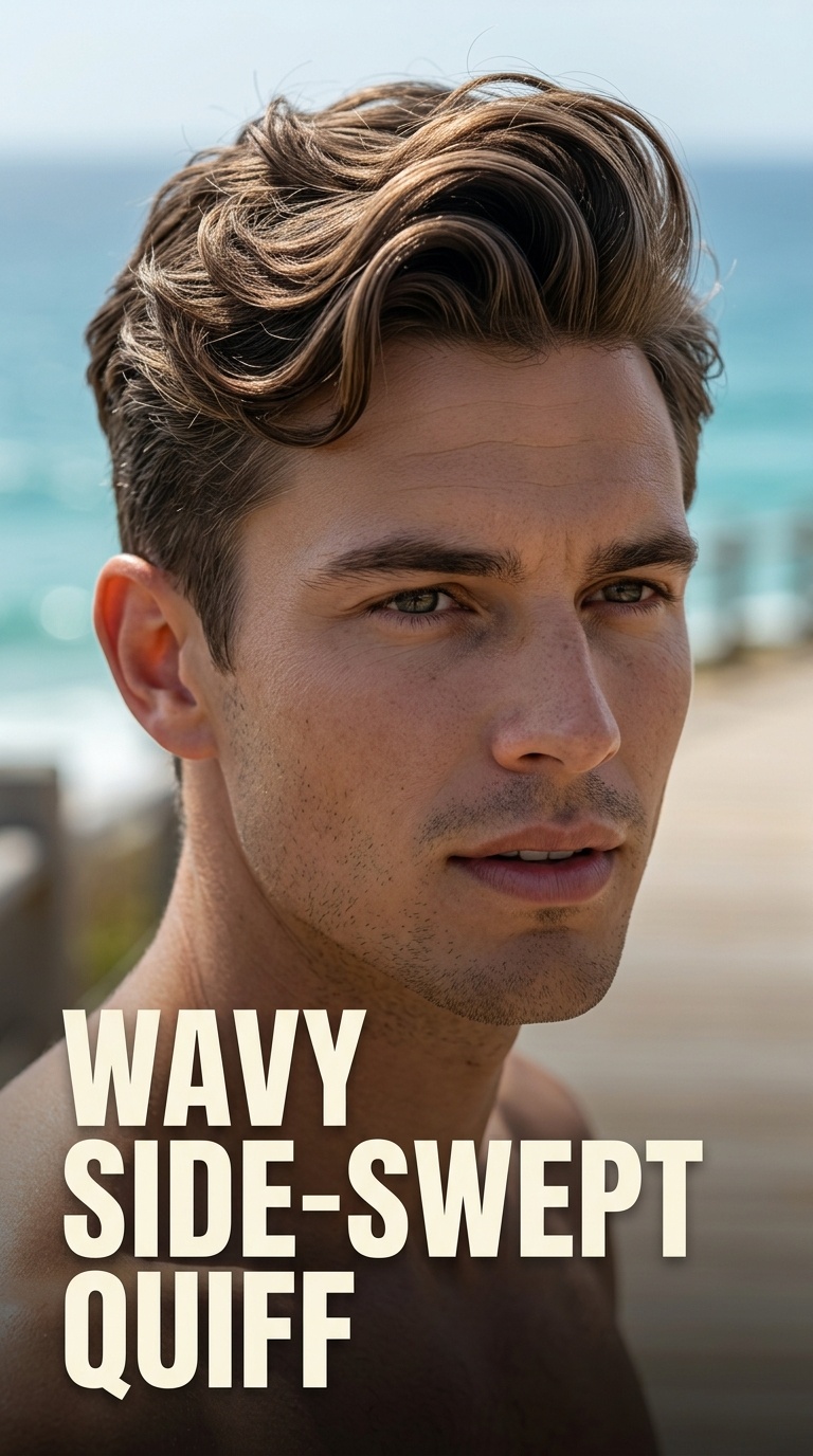 Wavy Side-Swept Quiff