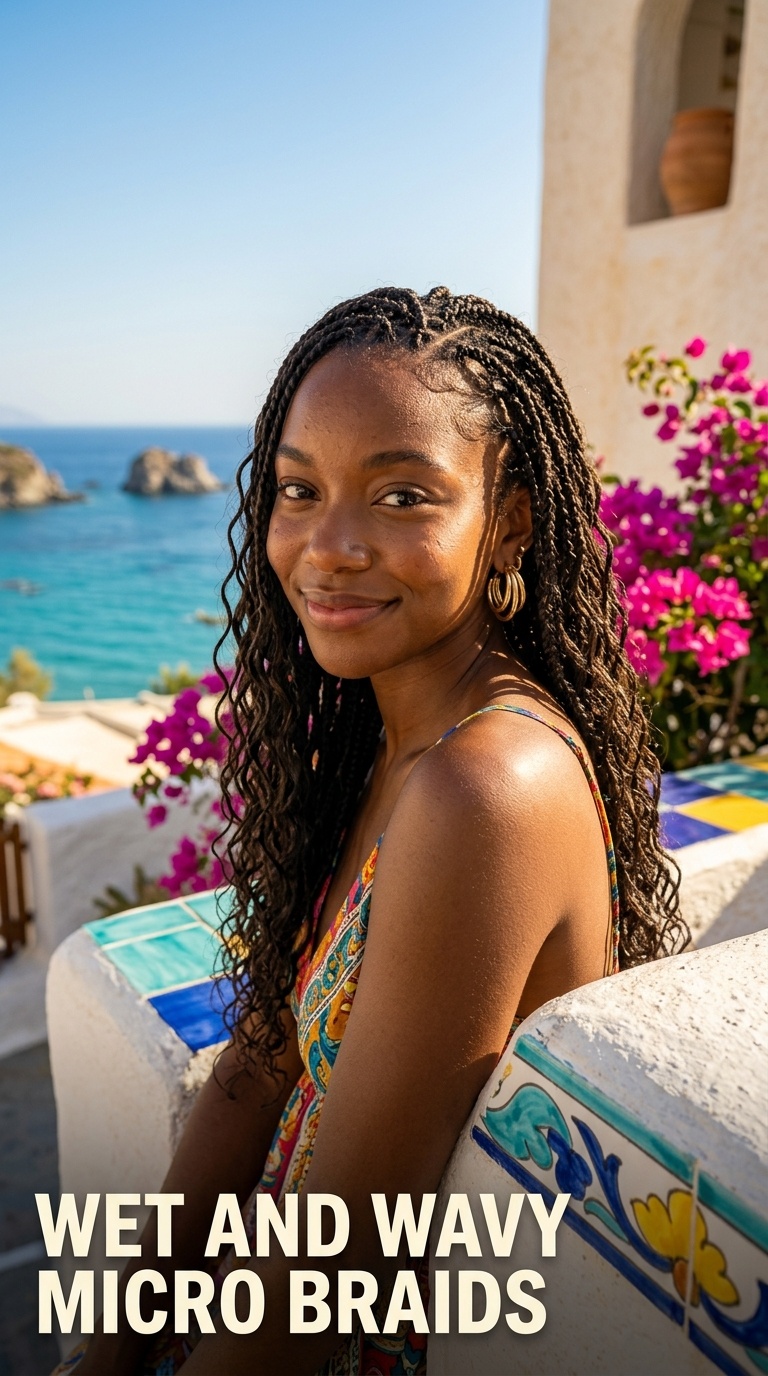 Wet and Wavy Micro Braids