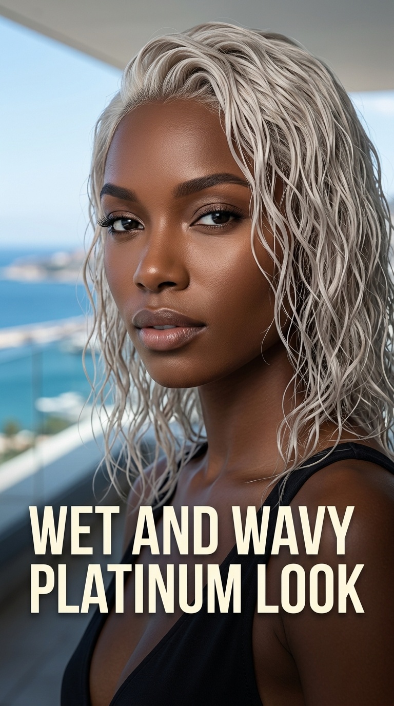Wet and Wavy Platinum Look