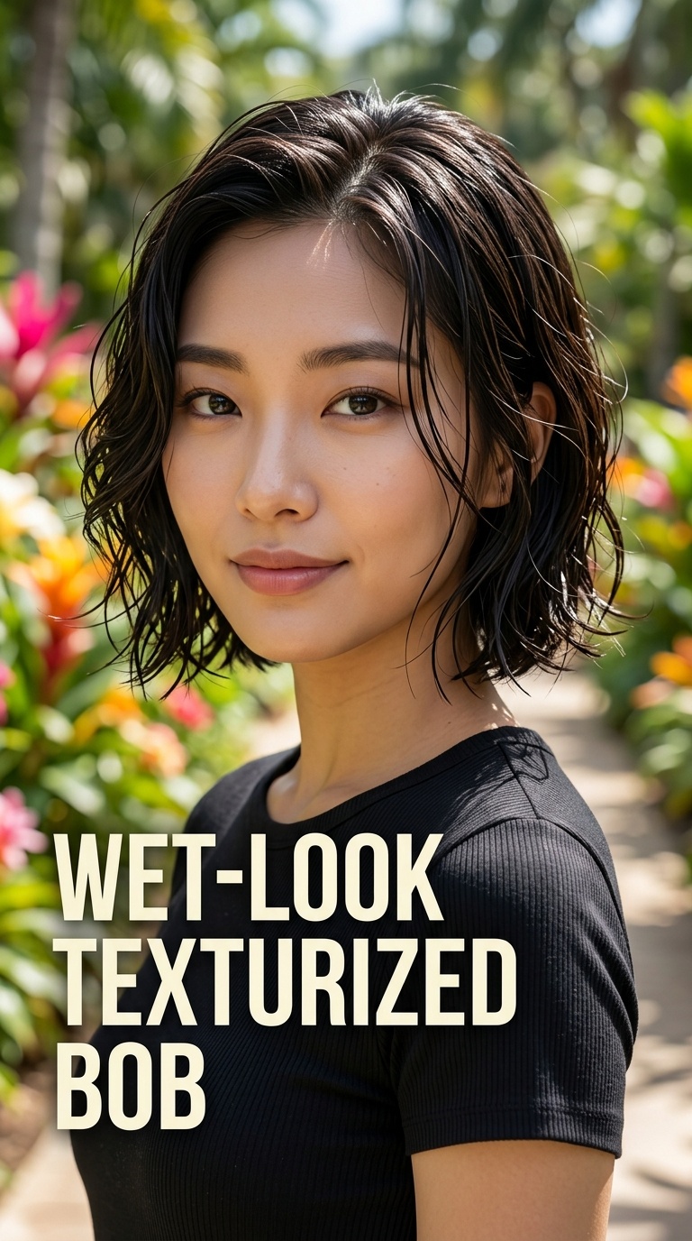 Wet-Look Texturized Bob
