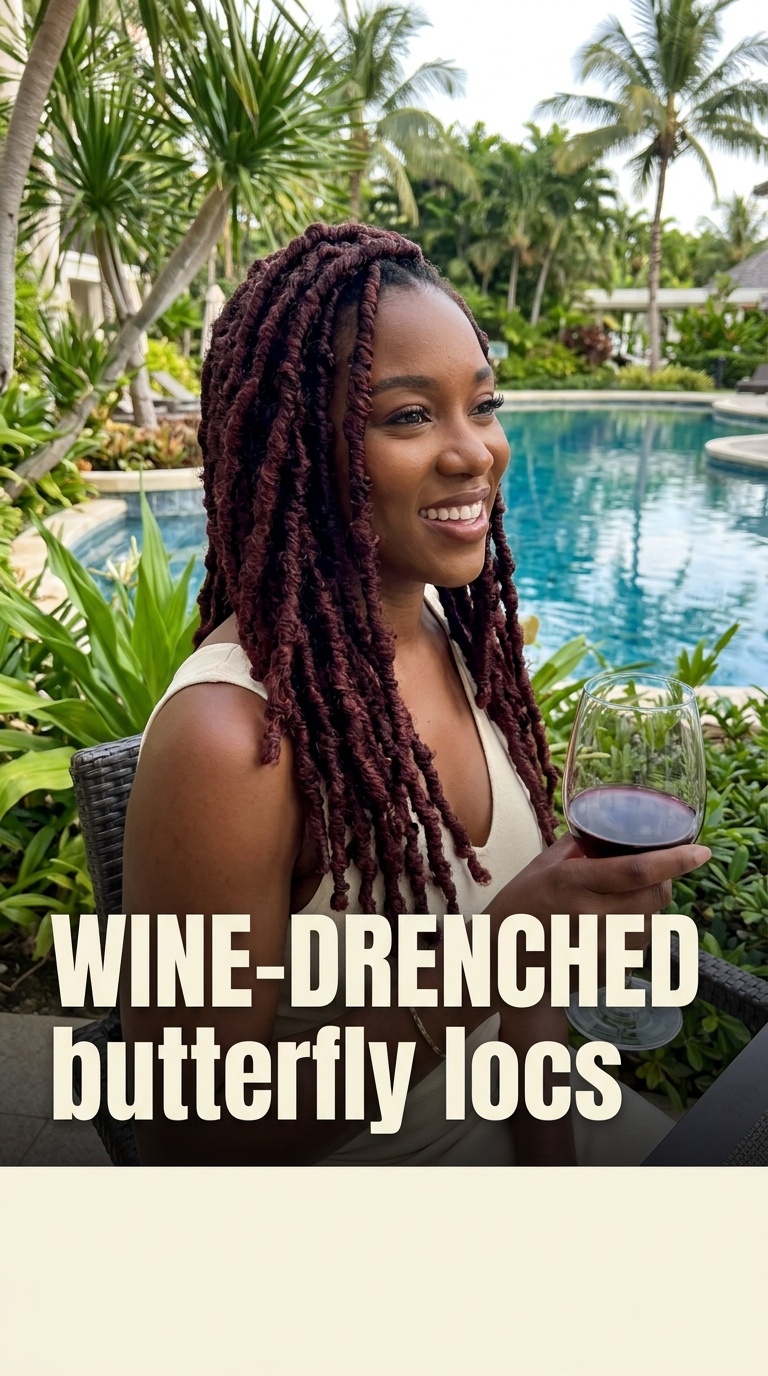 Wine-Drenched Butterfly Locs