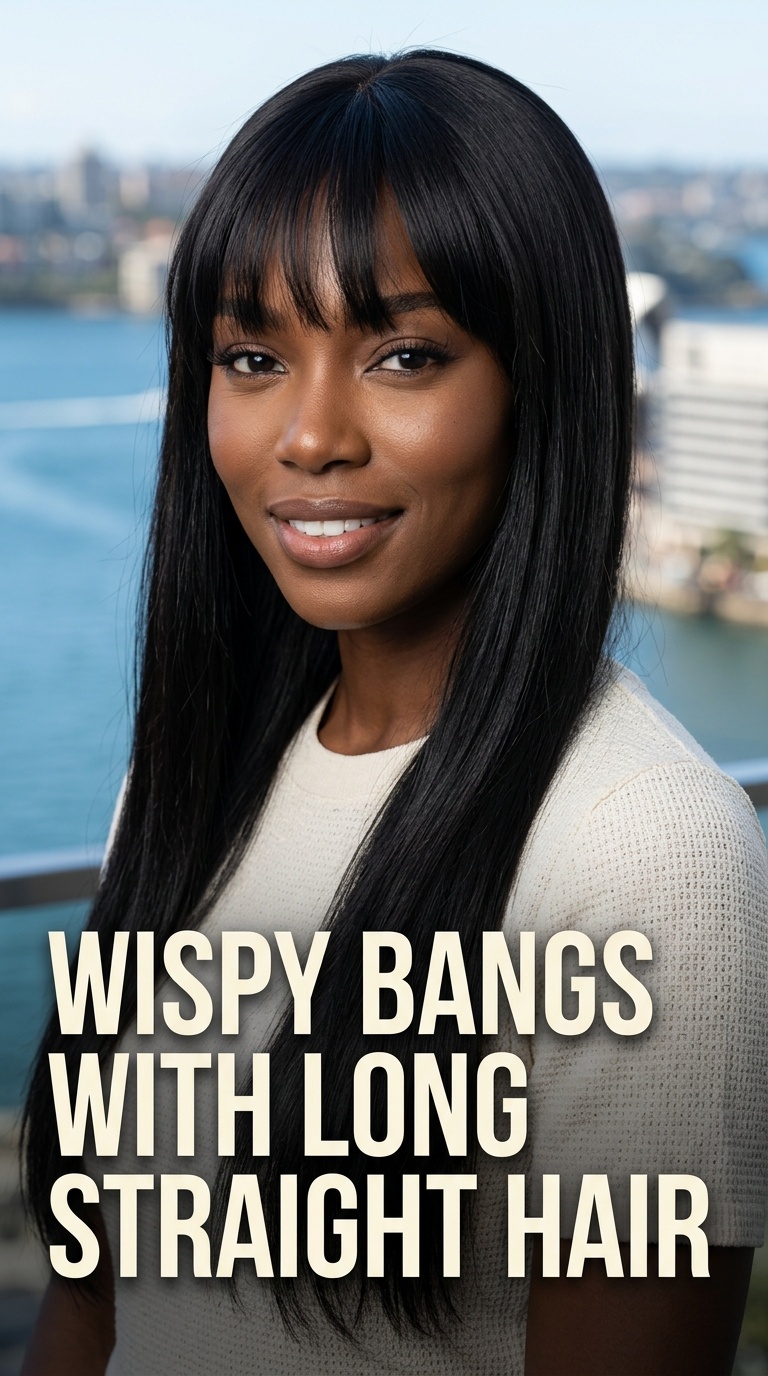 Wispy Bangs with Long Straight Hair