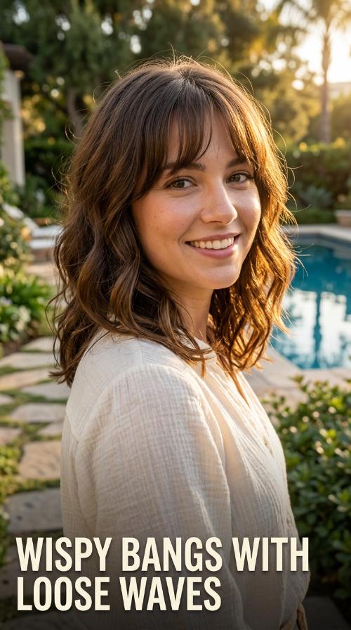 Wispy Bangs with Loose Waves