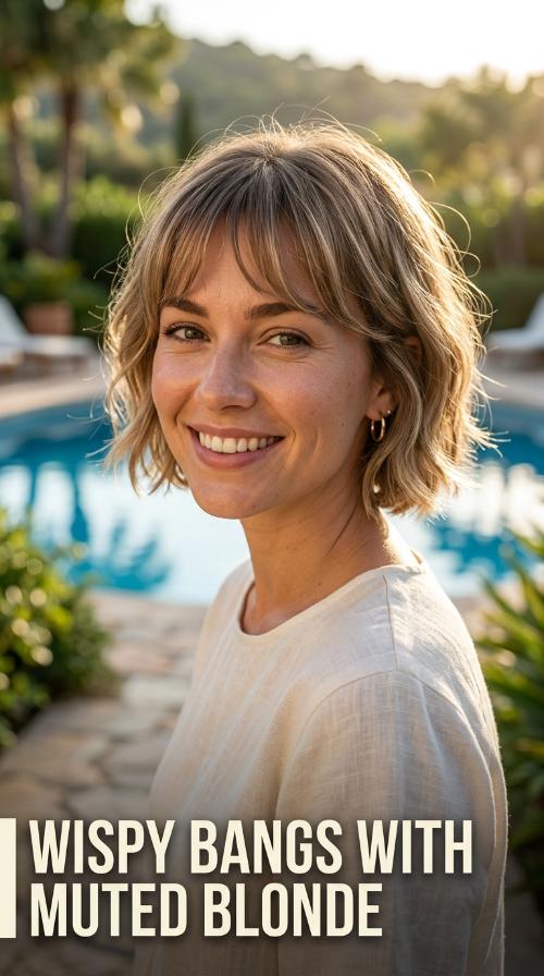 Wispy Bangs with Muted Blonde