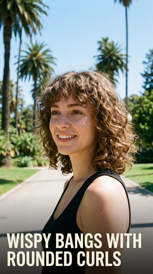 Wispy Bangs with Rounded Curls