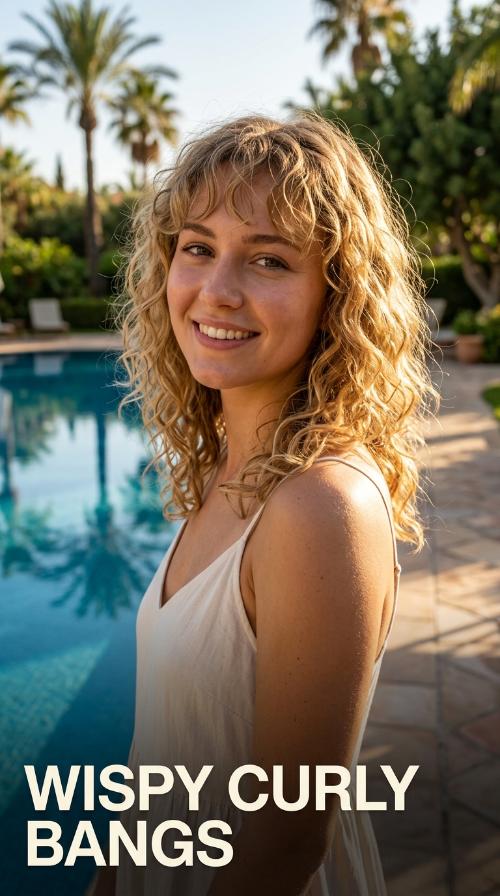 Wispy Curly Bangs