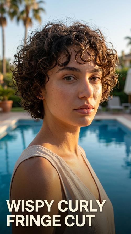 Wispy Curly Fringe Cut