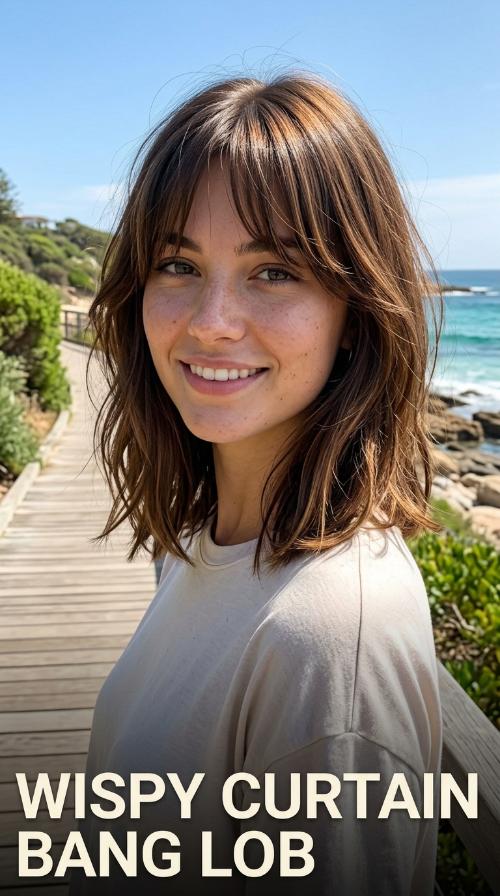 Wispy Curtain Bang Lob