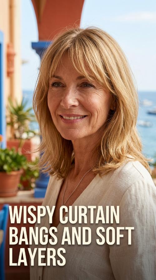 Wispy Curtain Bangs and Soft Layers