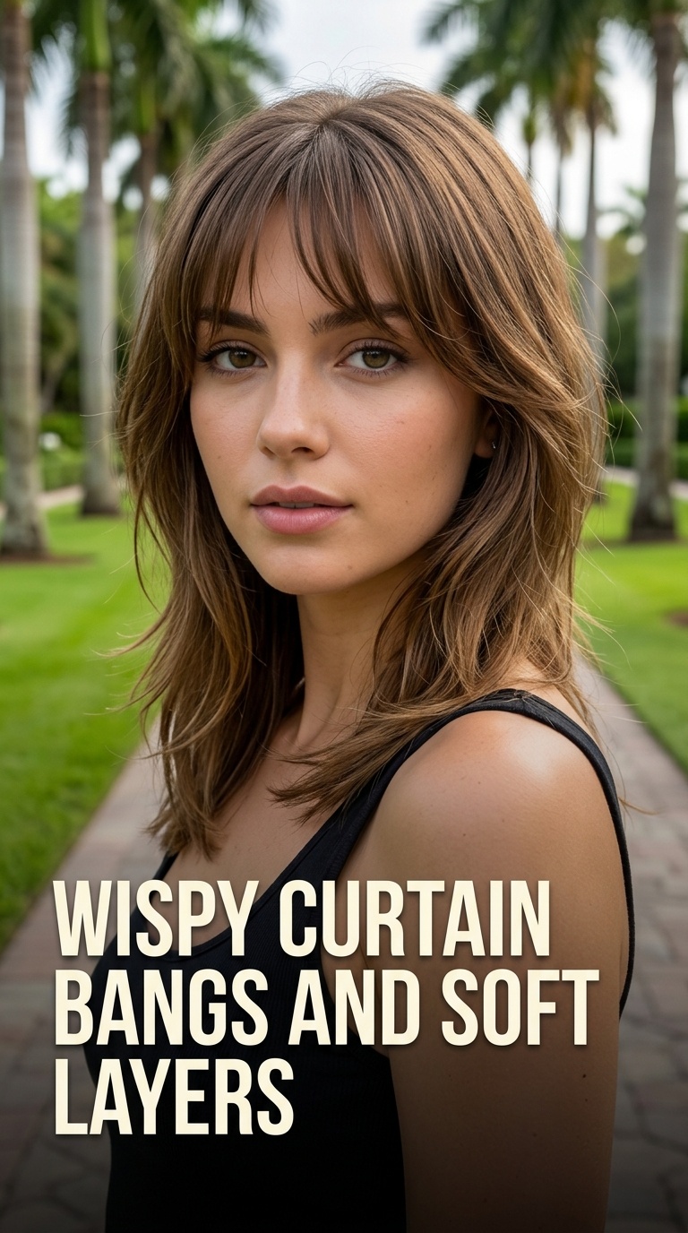 Wispy Curtain Bangs and Soft Layers