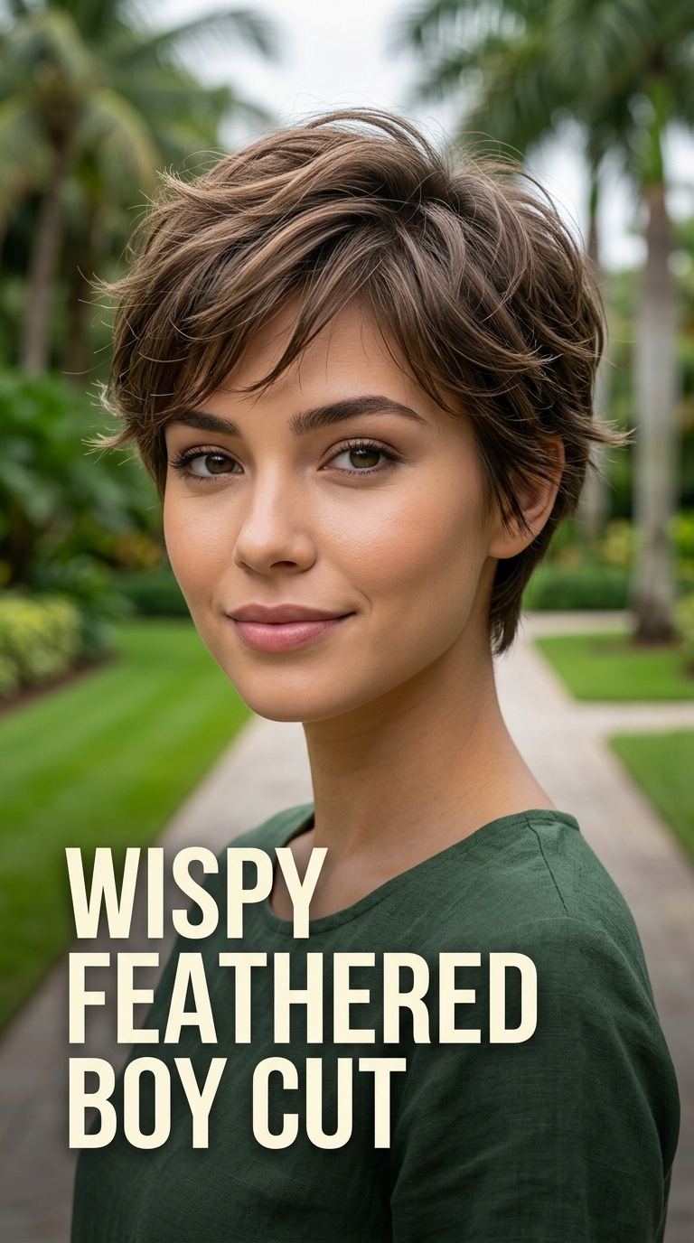 Wispy Feathered Boy Cut
