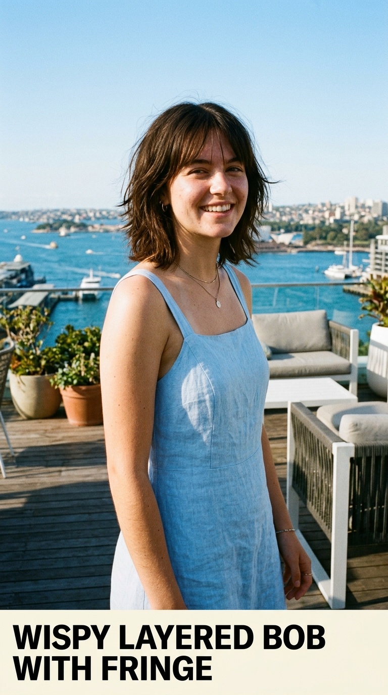 Wispy Layered Bob with Fringe