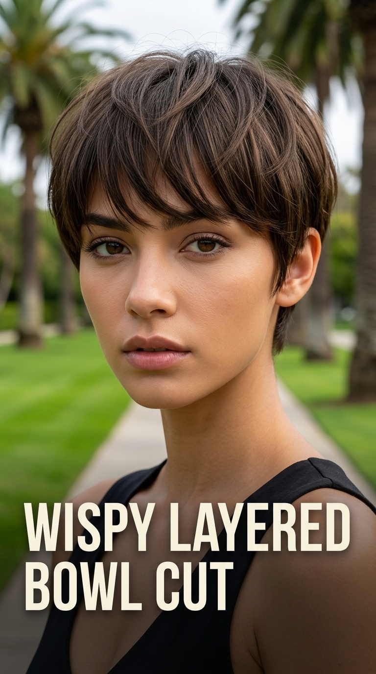 Wispy Layered Bowl Cut