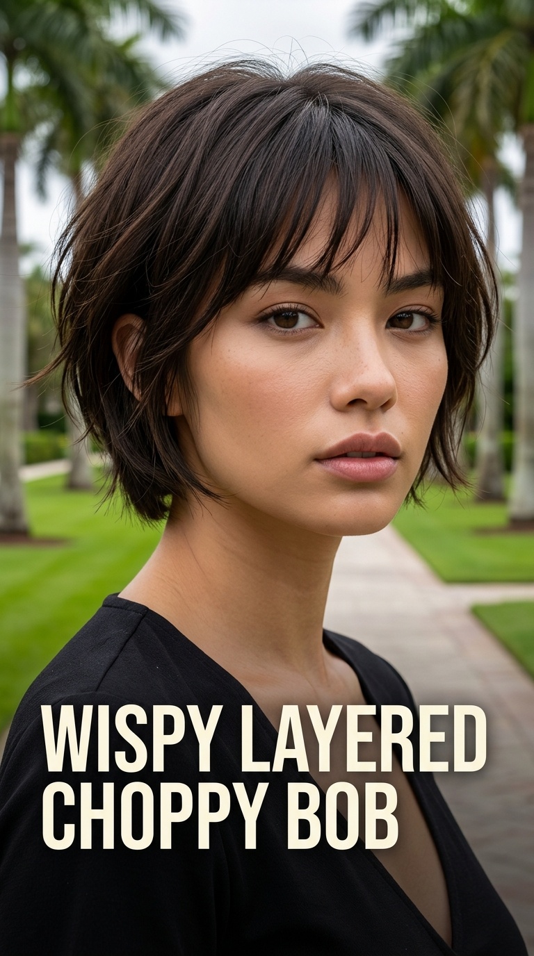 Wispy Layered Choppy Bob