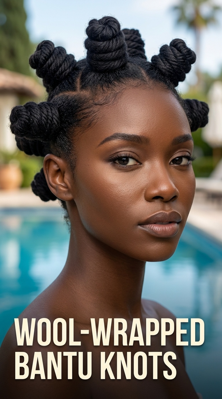 Wool-Wrapped Bantu Knots