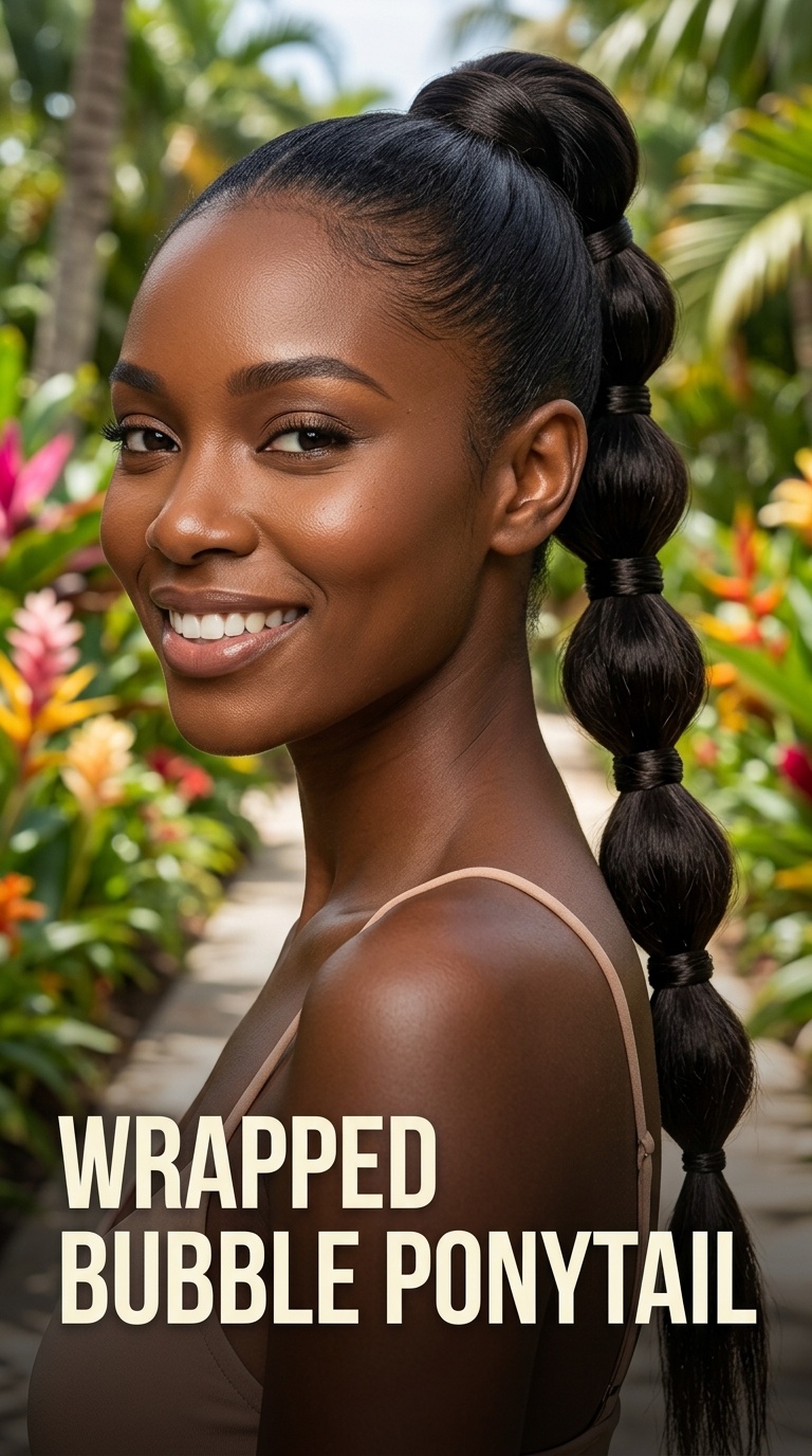 Wrapped Bubble Ponytail