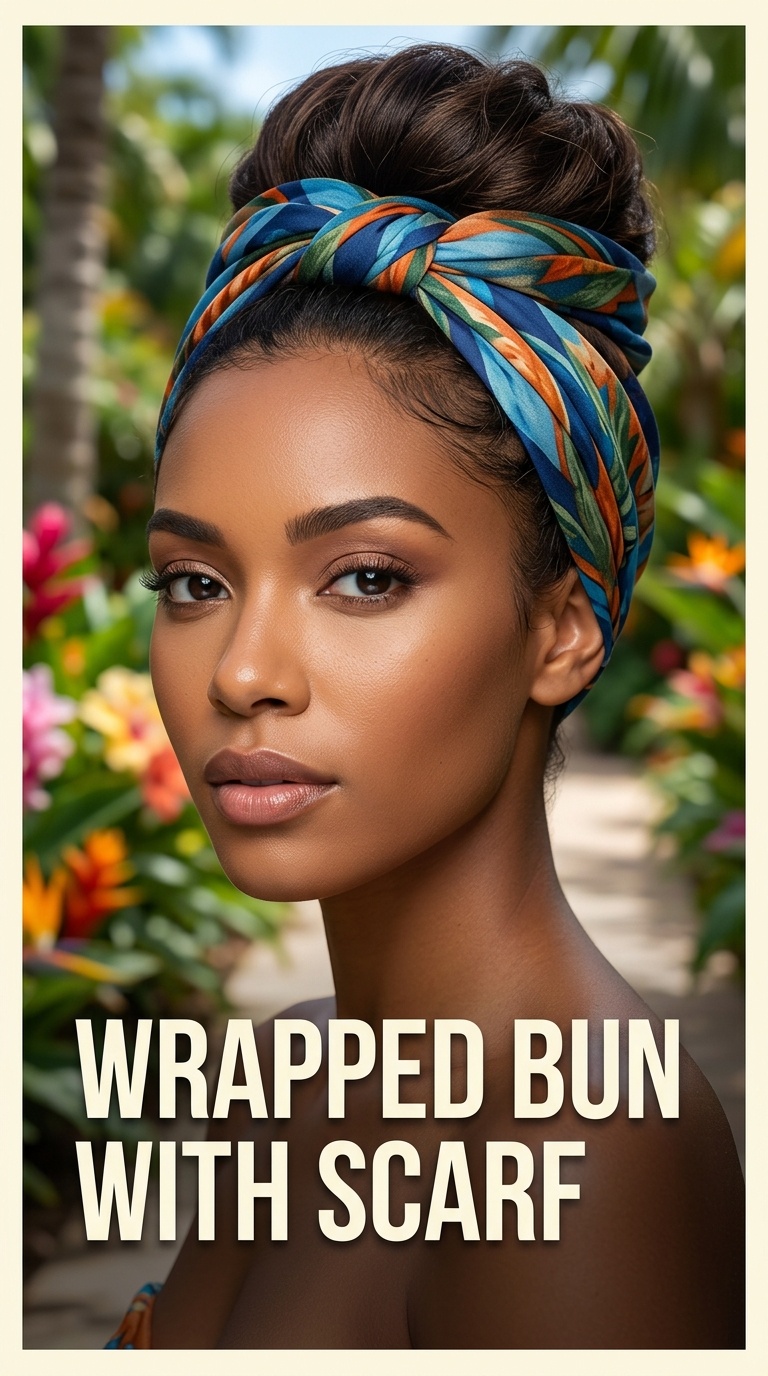 Wrapped Bun with Scarf