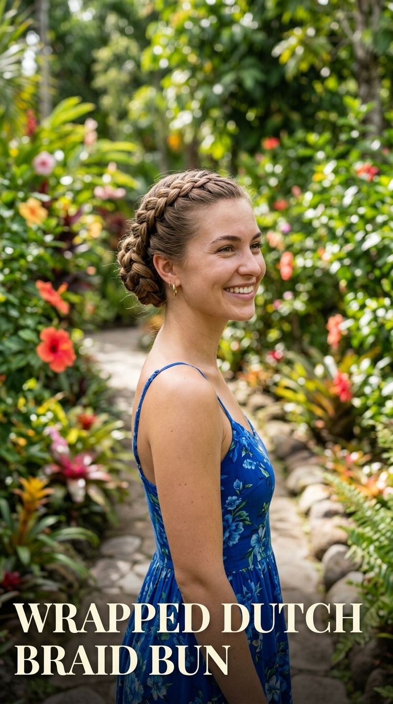 Wrapped Dutch Braid Bun