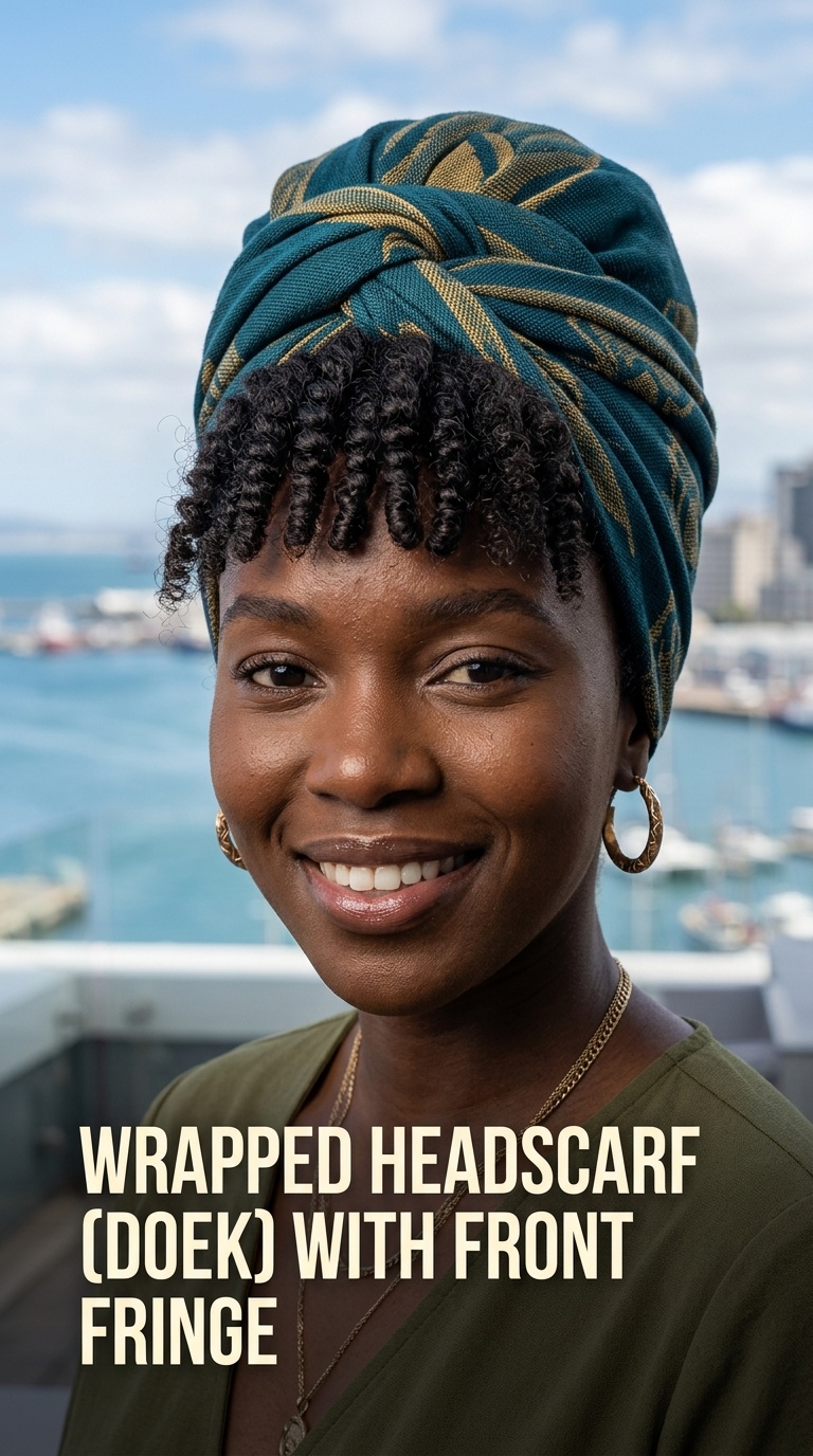 Wrapped Headscarf (Doek) with Front Fringe