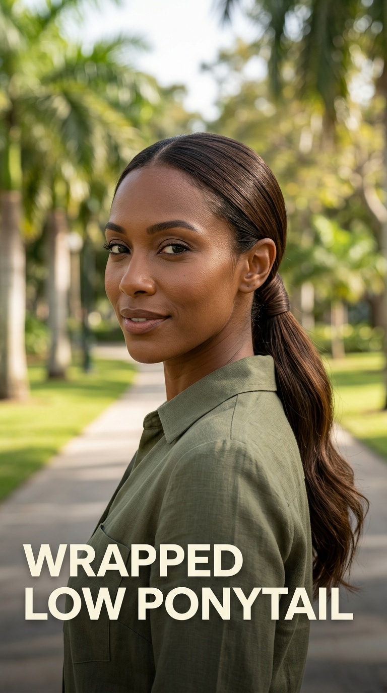 Wrapped Low Ponytail