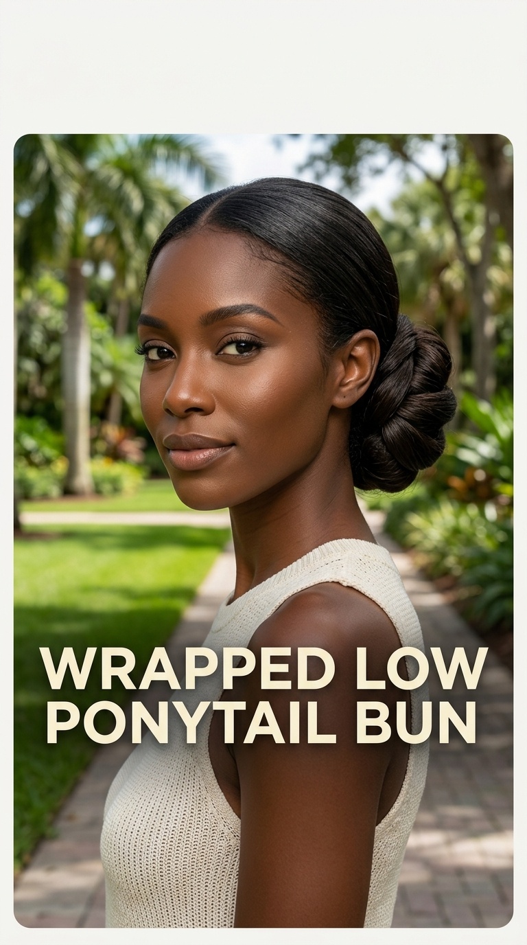 Wrapped Low Ponytail Bun