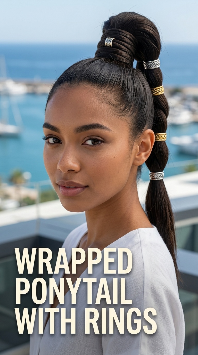 Wrapped Ponytail with Rings