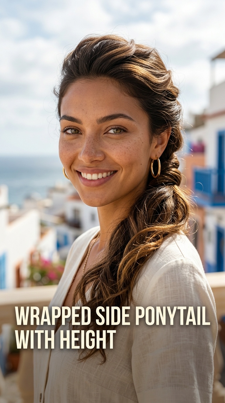 Wrapped Side Ponytail with Height
