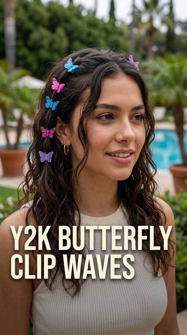 Y2K Butterfly Clip Waves