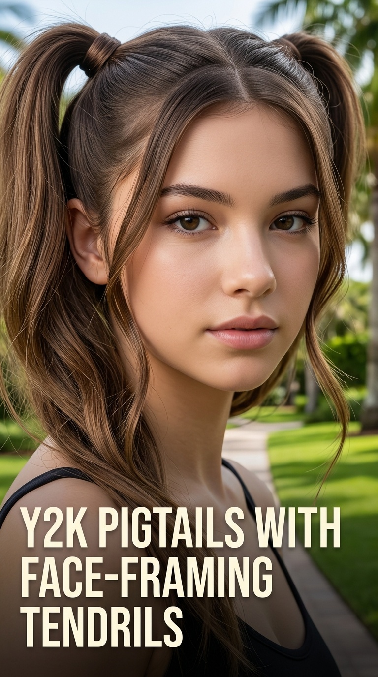 Y2K Pigtails with Face-Framing Tendrils