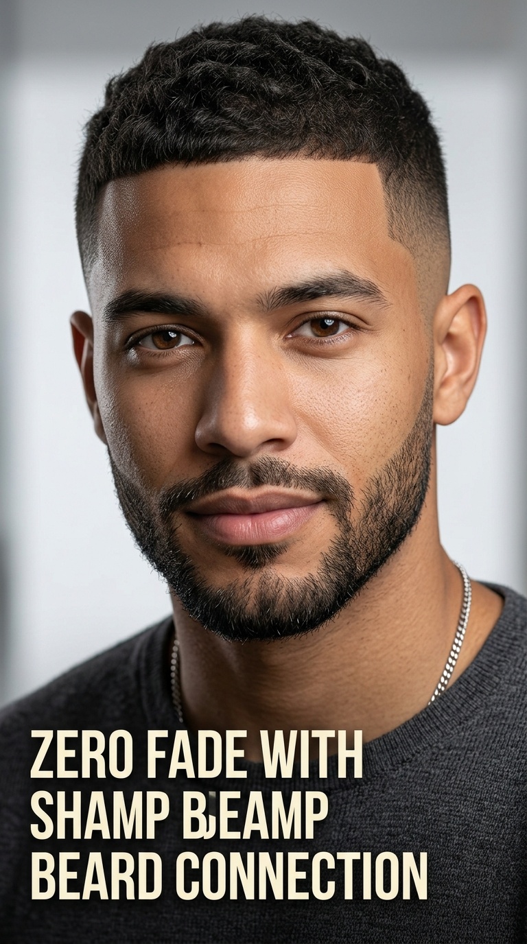 Zero Fade with Sharp Beard Connection