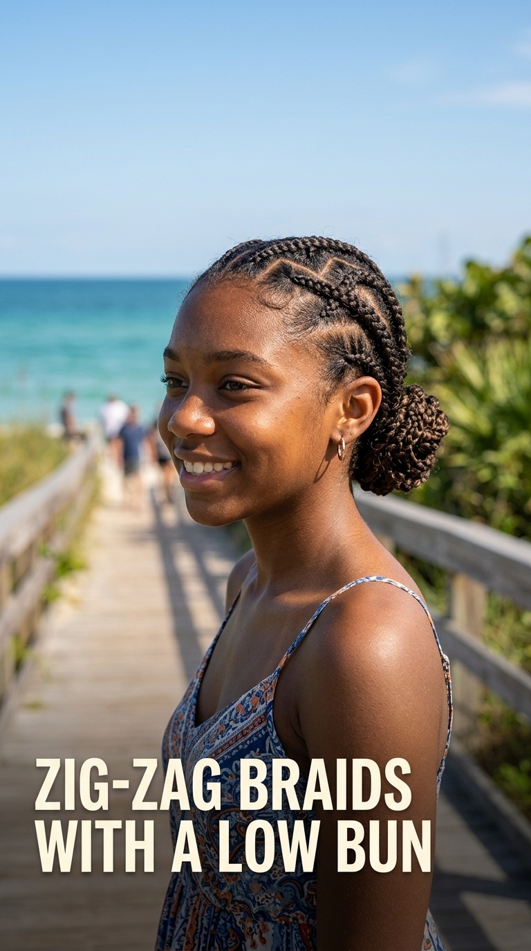 Zig-Zag Braids with a Low Bun