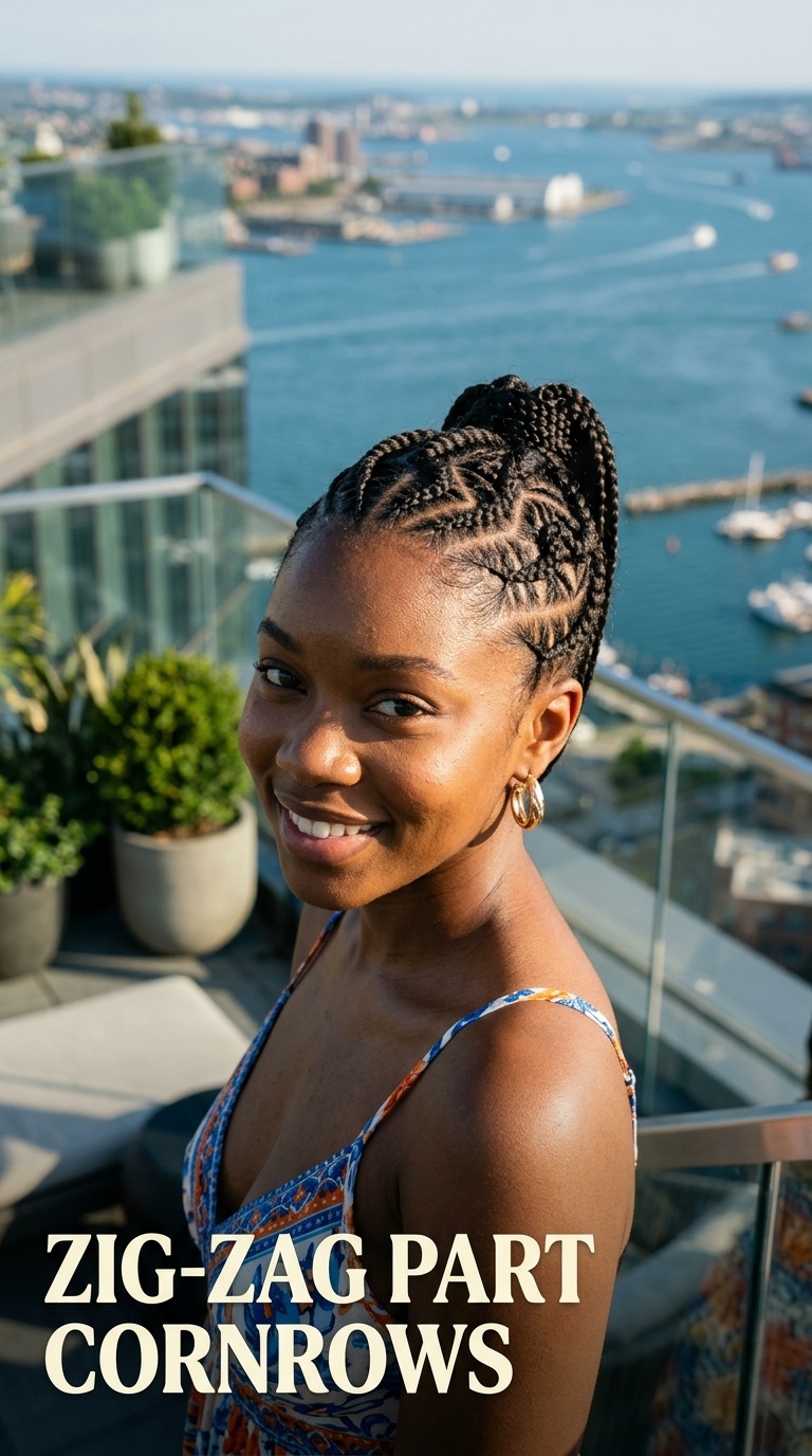 Zig-Zag Part Cornrows