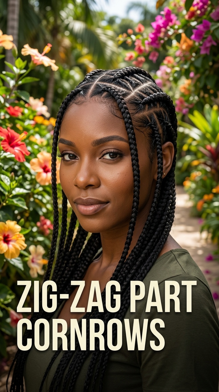 Zig-Zag Part Cornrows
