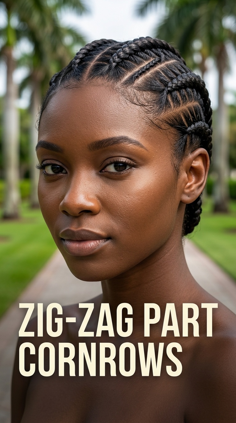 Zig-Zag Part Cornrows