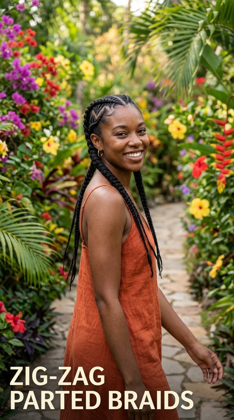 Zig-Zag Parted Braids