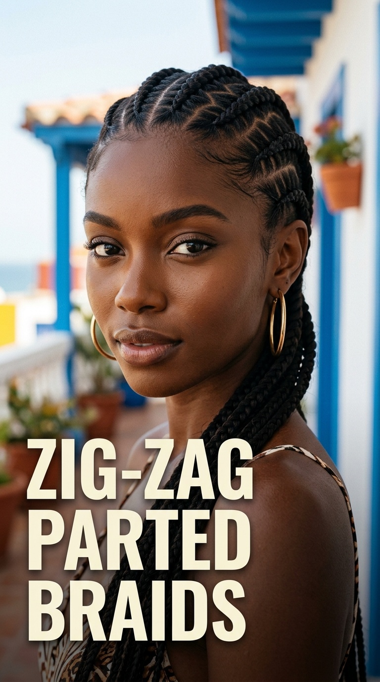 Zig-Zag Parted Braids