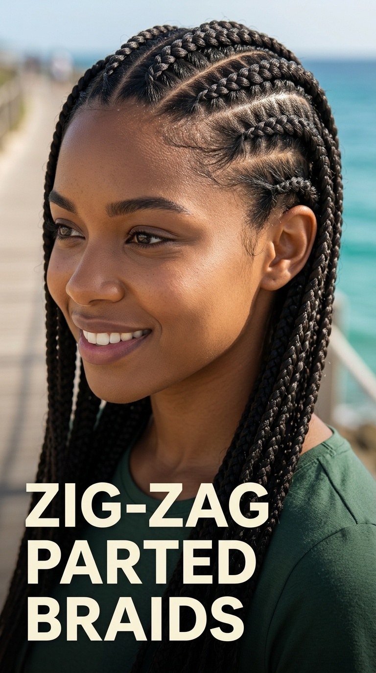 Zig-Zag Parted Braids