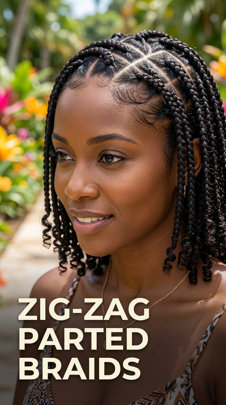 Zig-Zag Parted Braids