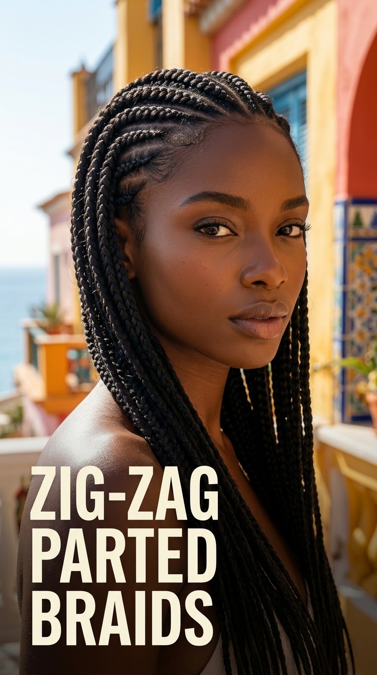 Zig-Zag Parted Braids