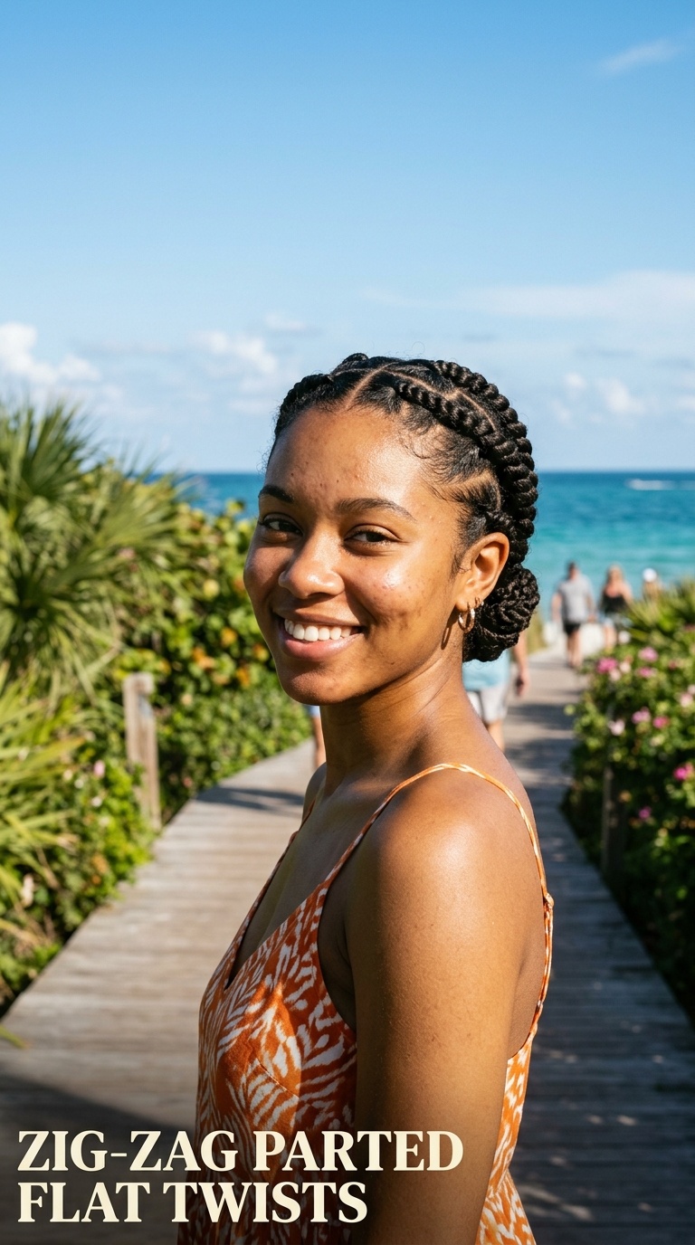 Zig-Zag Parted Flat Twists