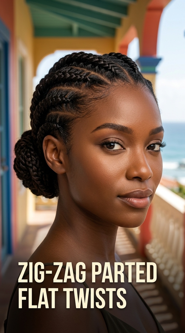 Zig-Zag Parted Flat Twists