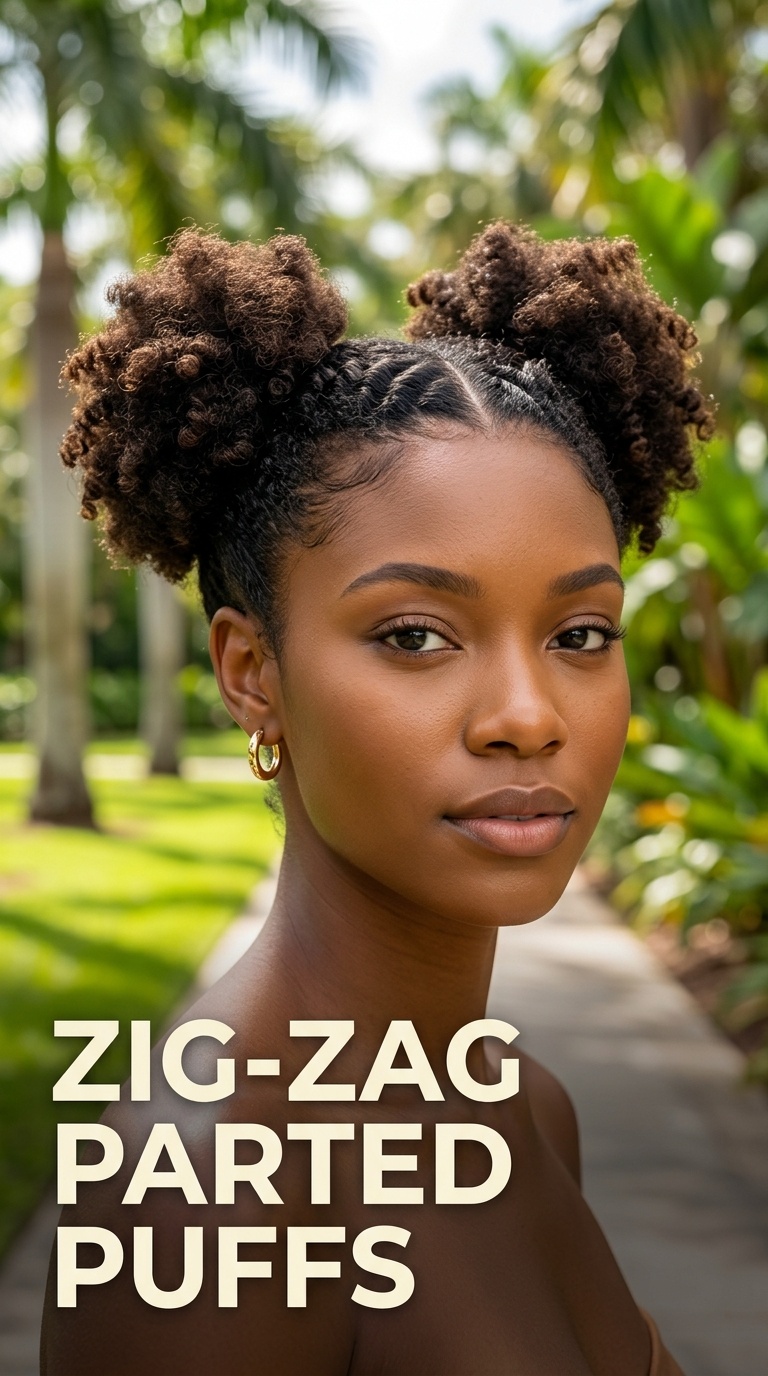 Zig-Zag Parted Puffs
