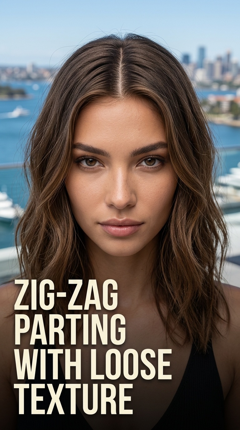 Zig-Zag Parting with Loose Texture