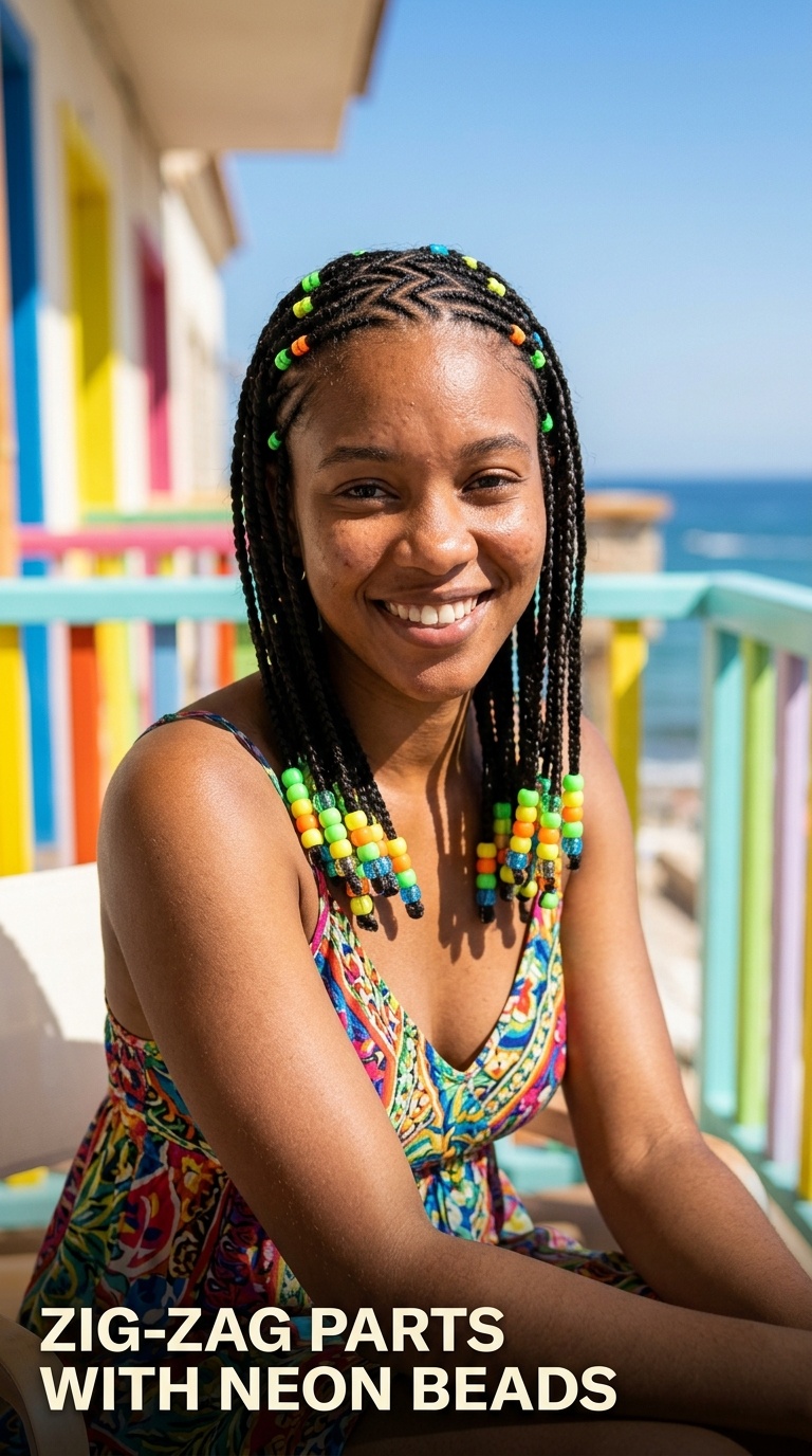 Zig-Zag Parts with Neon Beads