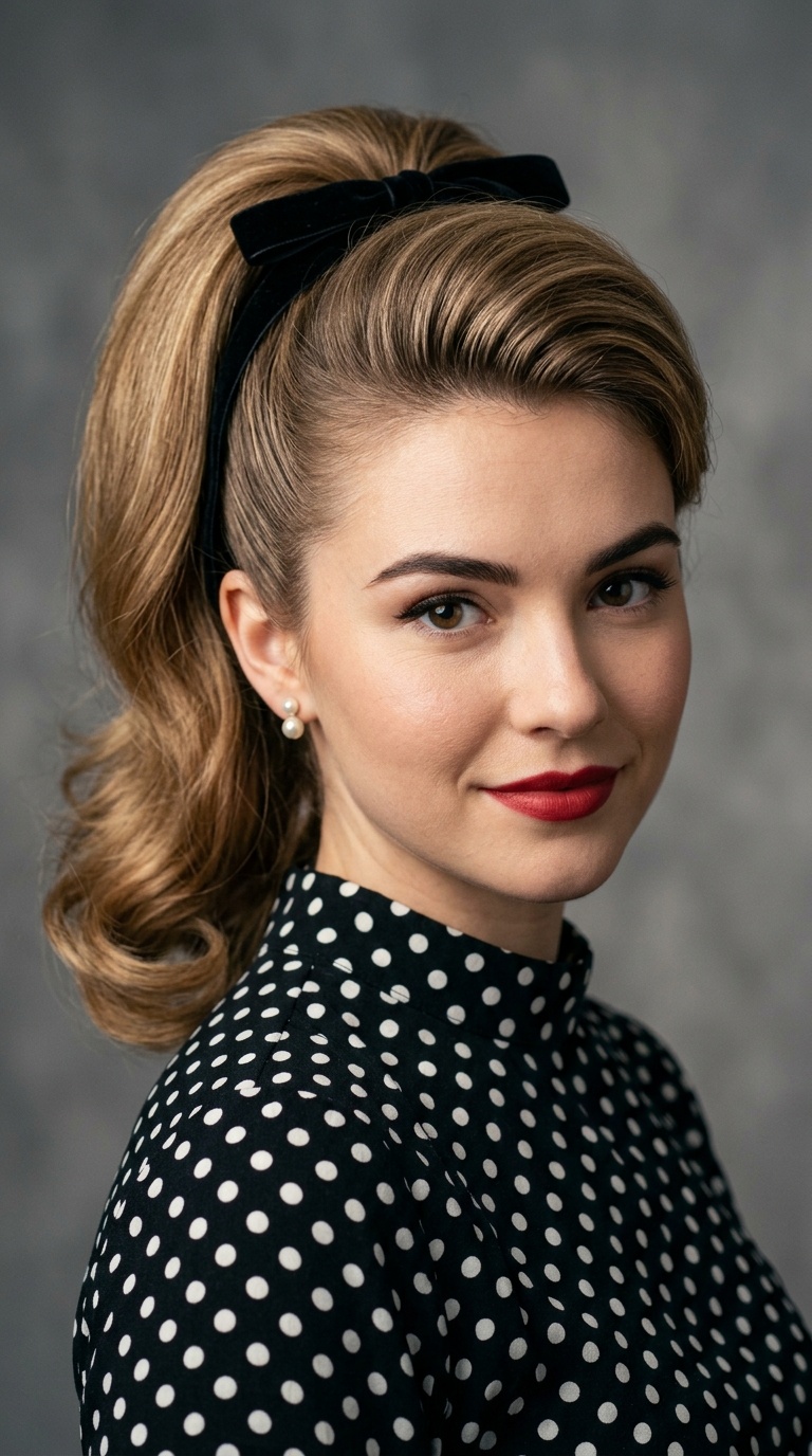 1950s High Ponytail with Swing