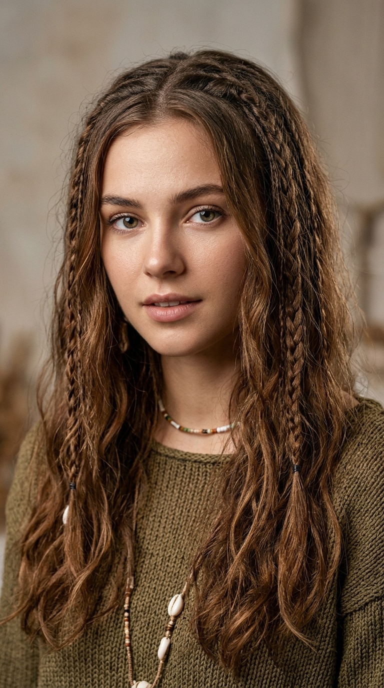 1960s Hippie Braids and Waves