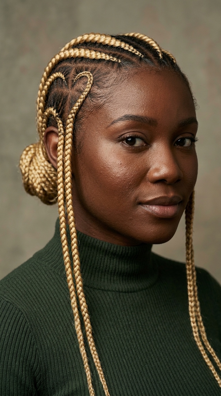 613 Cornrows with Heart Design