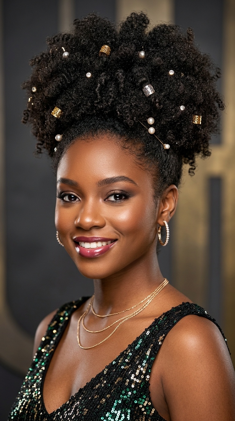 Accessorized Afro Puff