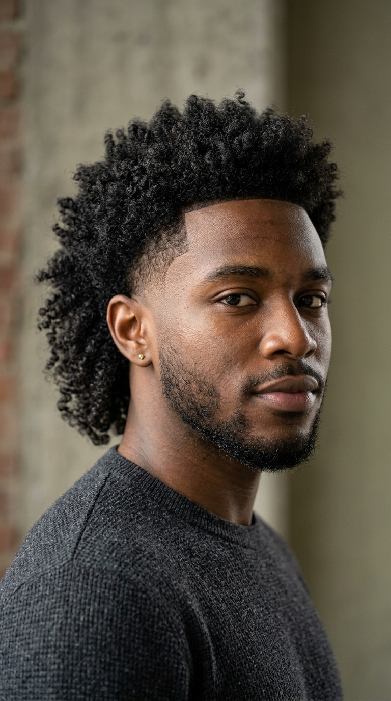 Afro-Textured Mullet with Drop Taper