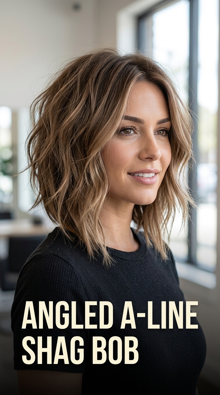 Angled A-Line Shag Bob